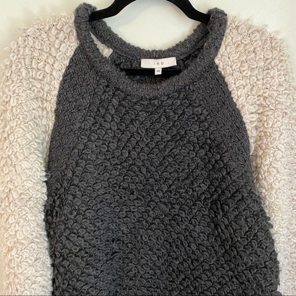 IRO Colorblock Ecru and Charcoal Gray Sweater - Picture 14 of 15